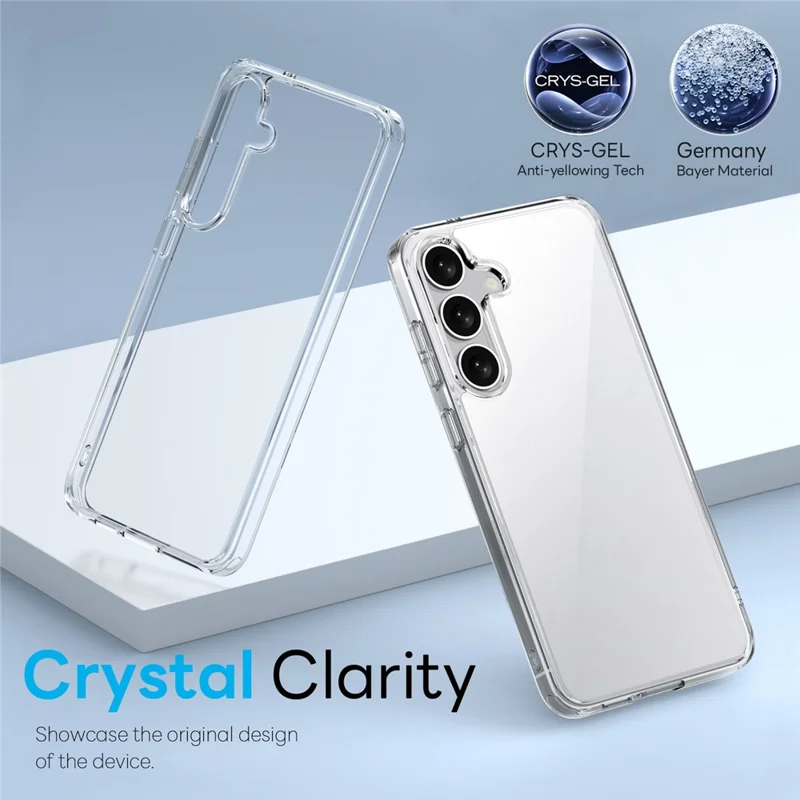 NORTHJO For Samsung Galaxy S24 Case PC + TPU Phone Cover Set with Front Screen Protector + Lens Film - Transparent