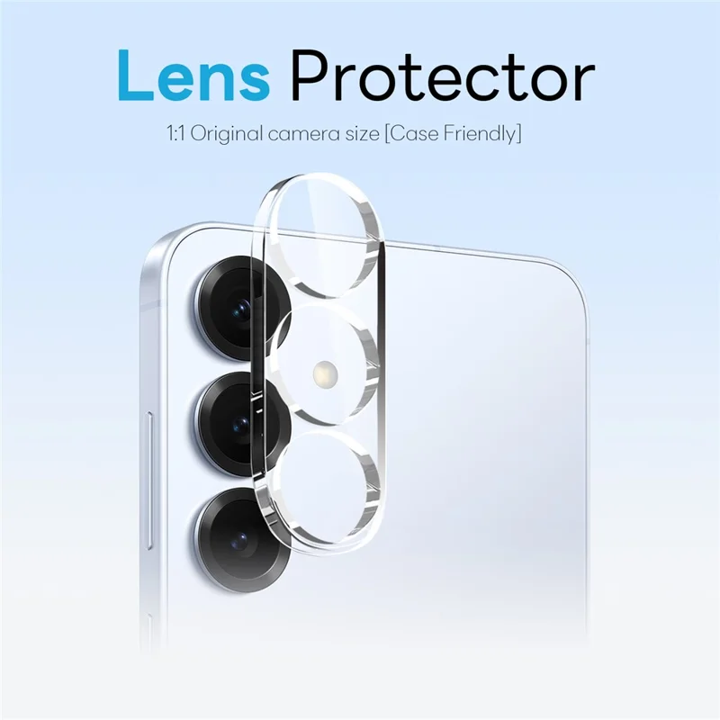 NORTHJO For Samsung Galaxy S25 Case PC + TPU Phone Cover Set with Front Screen Protector + Lens Film - Transparent