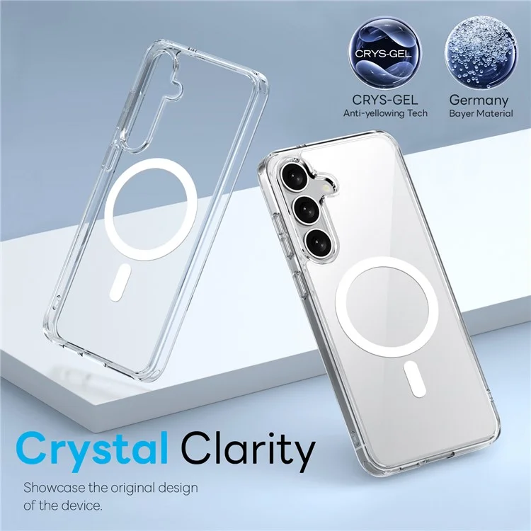 NORTHJO pour Samsung Galaxy S24+ Étui Magnétique PC + TPU avec Protecteur d'Écran Avant + Film de Lentille - Transparent