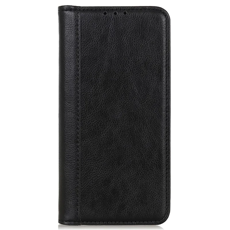 Para Xiaomi Redmi Note 14 4G (164,84x78,15x8,16mm) Capa com Suporte de Couro Dividido Textura de Lichia Carteira para Celular - Preto