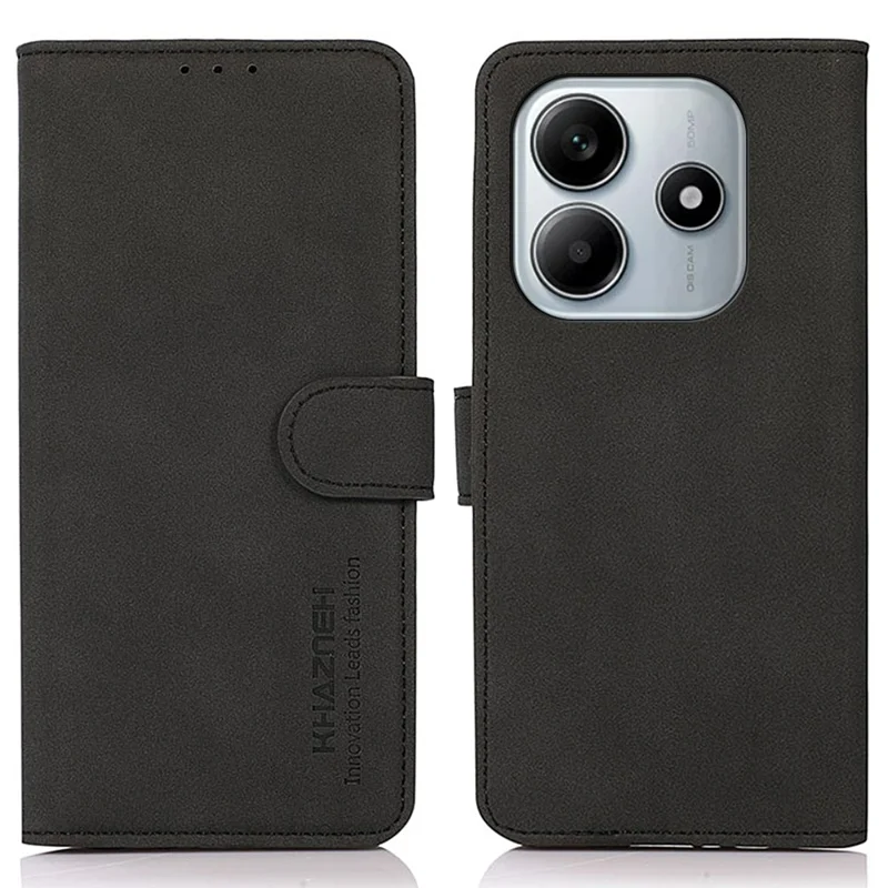 KHAZNEH Per Xiaomi Redmi Note 14 4G (164,84x78,15x8,16mm) Cover in Pelle PU Portafoglio con Supporto per Telefono - Nero