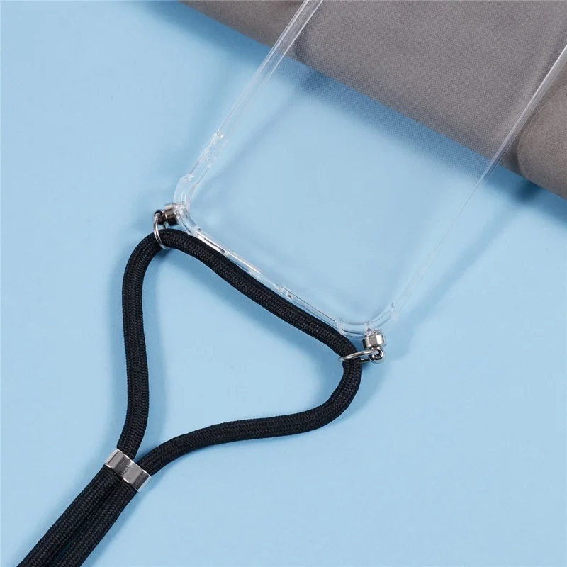 For Honor X8c 4G Case Reinforced Corner TPU Clear Phone Cover with Lanyard