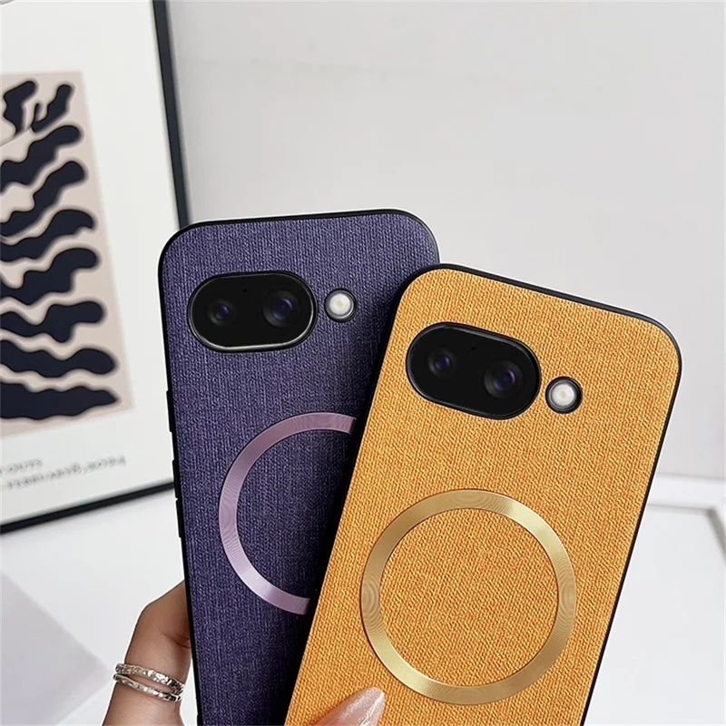 For Google Pixel 9a Magnetic Case Drop-Proof TPU + Cloth Back Phone Cover - Green
