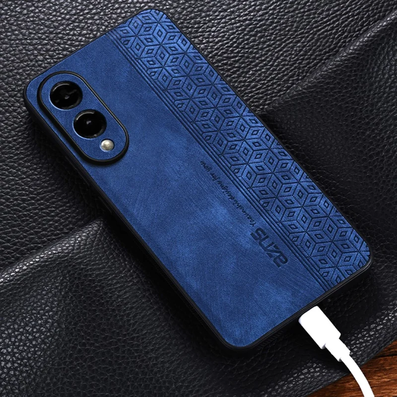 AZNS For Samsung Galaxy S25 Edge Case Protective PU Leather Covered TPU Phone Shell - Purple