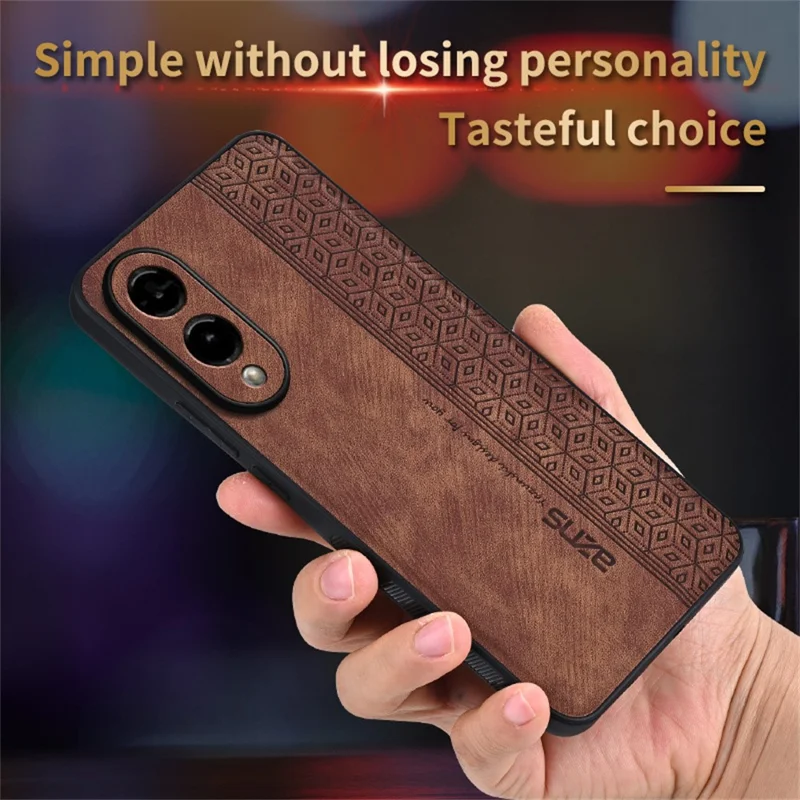 AZNS For Samsung Galaxy S25 Edge Case Protective PU Leather Covered TPU Phone Shell - Purple