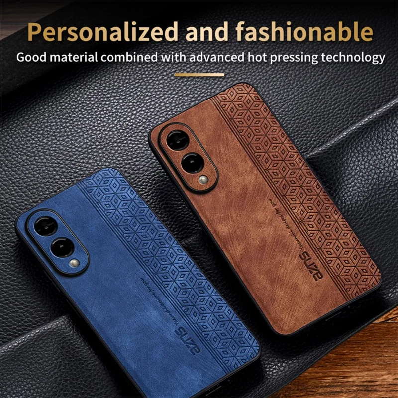 AZNS For Samsung Galaxy S25 Edge Case Protective PU Leather Covered TPU Phone Shell - Purple