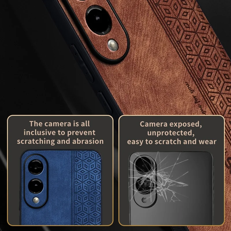 AZNS For Samsung Galaxy S25 Edge Case Protective PU Leather Covered TPU Phone Shell - Purple