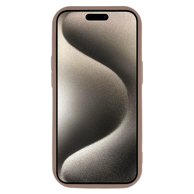 For iPhone 15 Case Leopard Print TPU Precise Cutout Phone Cover - Brown