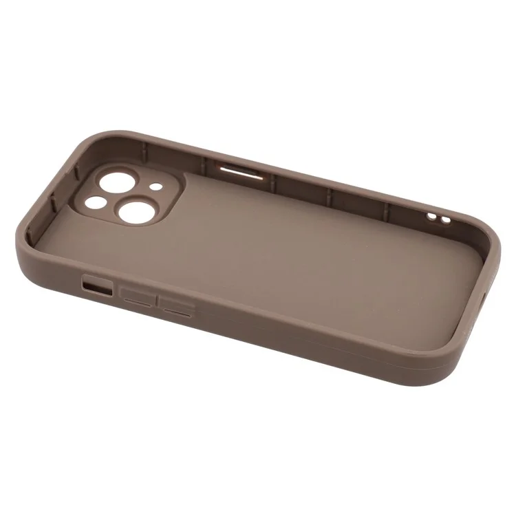 For iPhone 15 Case Leopard Print TPU Precise Cutout Phone Cover - Brown