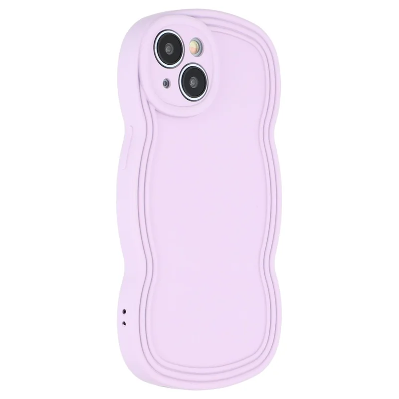 Чехол для iPhone 15 с резиновым защитным TPU-покрытием, волнистой рамкой - Фиолетовый