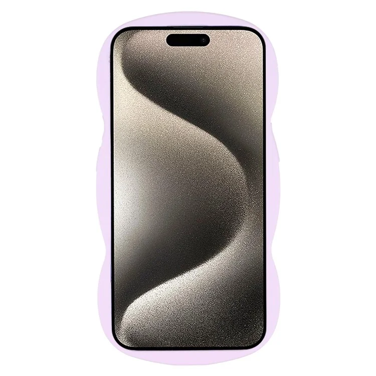 Чехол для iPhone 15 с резиновым защитным TPU-покрытием, волнистой рамкой - Фиолетовый