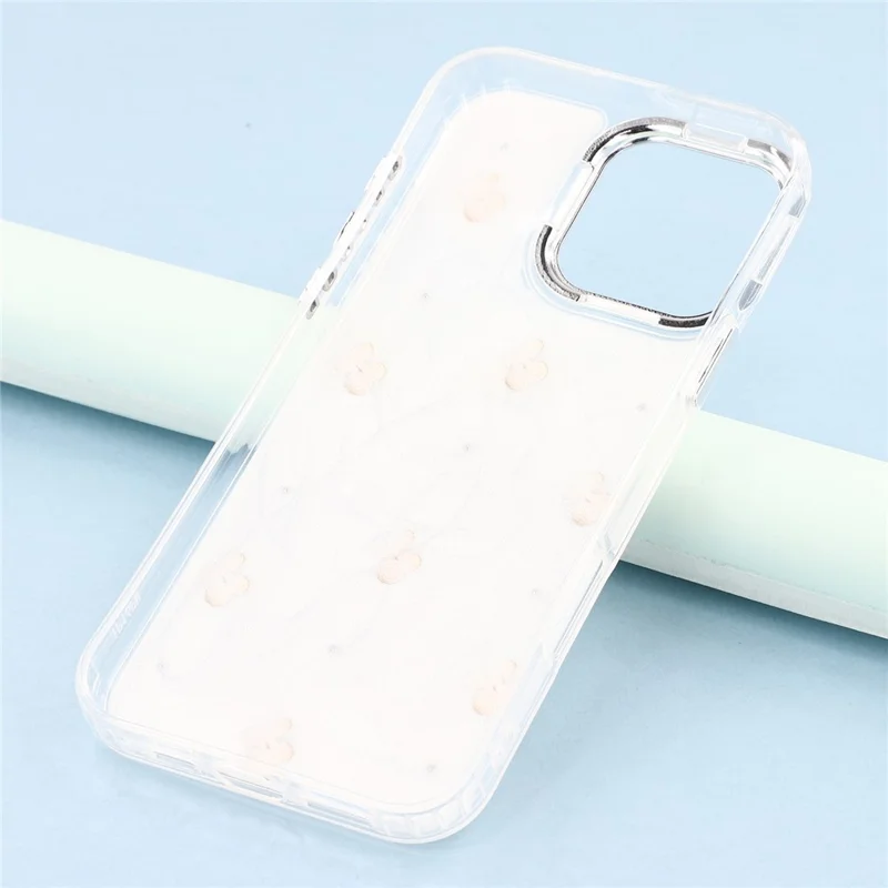 For iPhone 16 Pro Max Case 3D Epoxy Cherry Design Soft TPU Back Cover