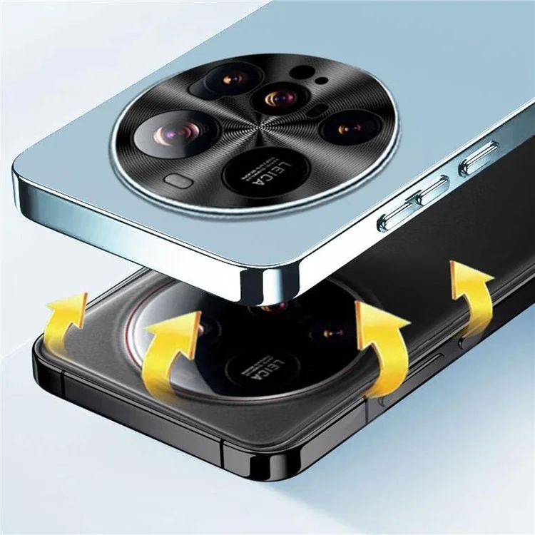 For Xiaomi 15 Ultra Case Acrylic + TPU + Metal Anti-Scratch Phone Cover with Electroplating Frame - Black