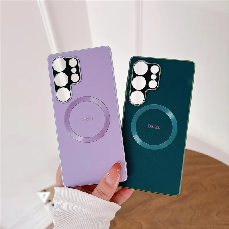 DEKKER For Samsung Galaxy S25 Ultra Magnetic Case PU + TPU Phone Back Cover - Orange