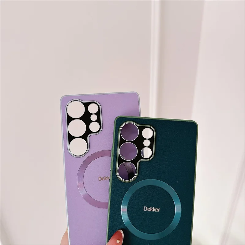 DEKKER For Samsung Galaxy S25 Ultra Magnetic Case PU + TPU Phone Back Cover - Orange