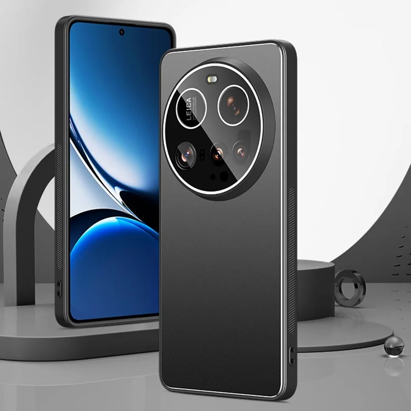 Für Xiaomi 15 Ultra Hülle PC + TPU Matter Rückseite Handyhülle mit Linsenschutzfolie - Schwarz
