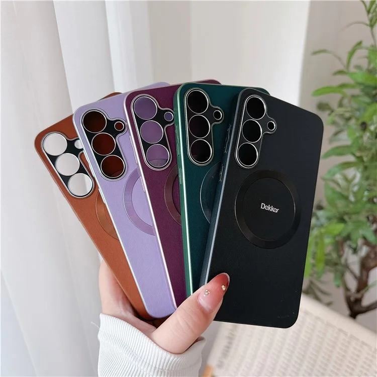 DEKKER для Samsung Galaxy S25 / S24 Чехол, совместимый с MagSafe, из искусственной кожи + TPU для задней крышки телефона - Оранжевый