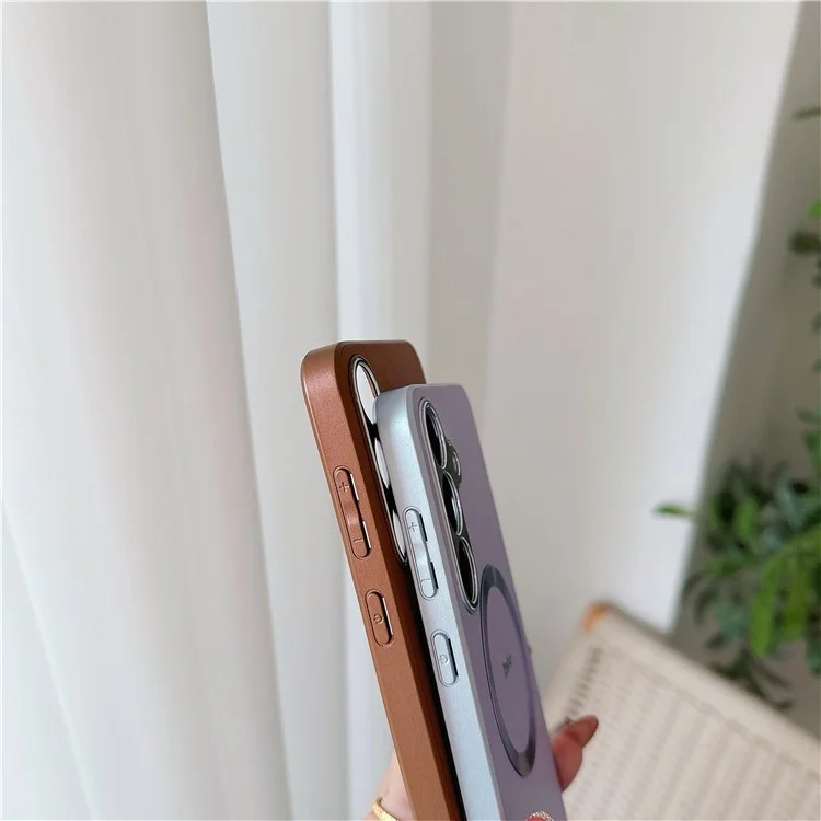 DEKKER для Samsung Galaxy S25 / S24 Чехол, совместимый с MagSafe, из искусственной кожи + TPU для задней крышки телефона - Оранжевый
