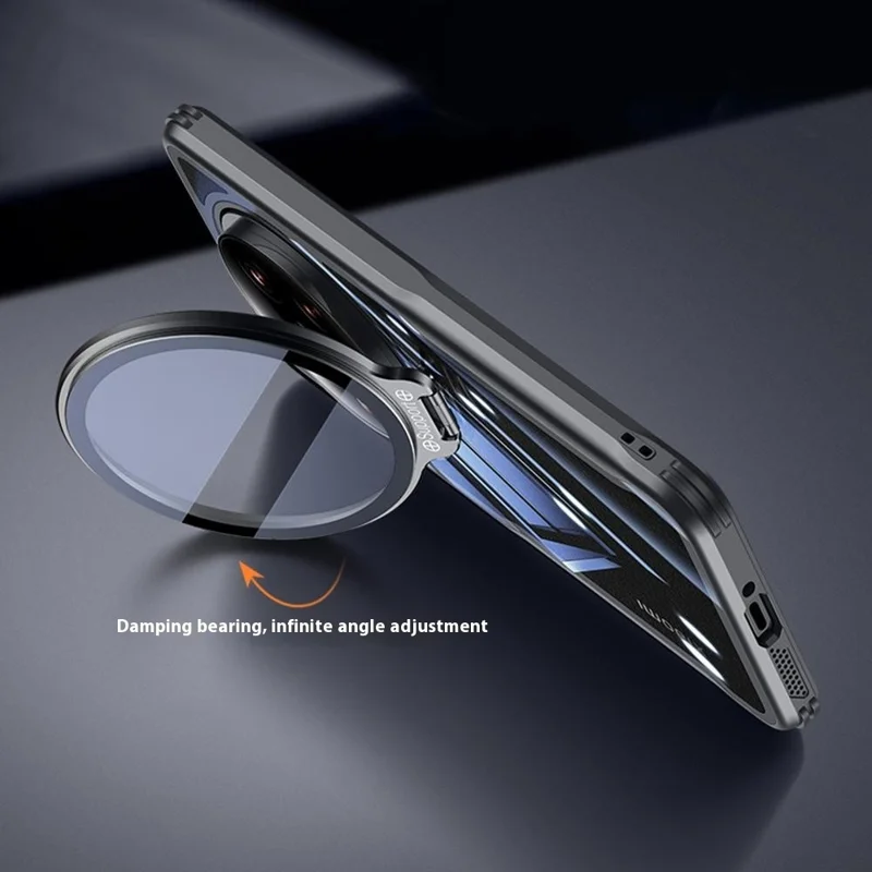 Funda para Xiaomi 15 Ultra de PC + TPU Transparente con Cubierta de Lente de Cristal y Soporte Plegable