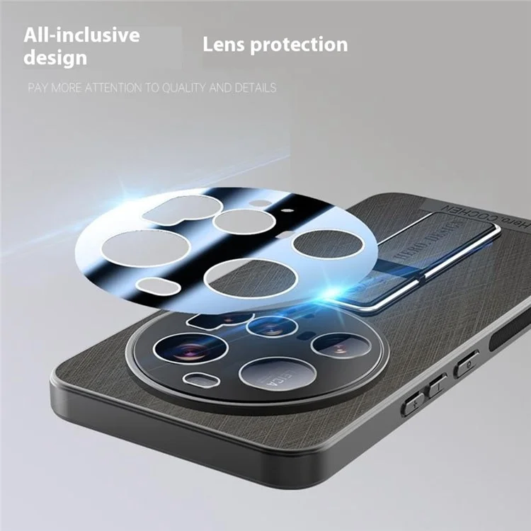 Pour Xiaomi 15 Ultra Étui avec Béquille, Anti-Empreintes Texture Soyeuse PU + TPU Coque Arrière de Téléphone - Noir