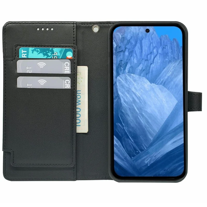 Чехол для Google Pixel 8a с 9 отделениями для карт, из искусственной кожи, с подставкой - Черный