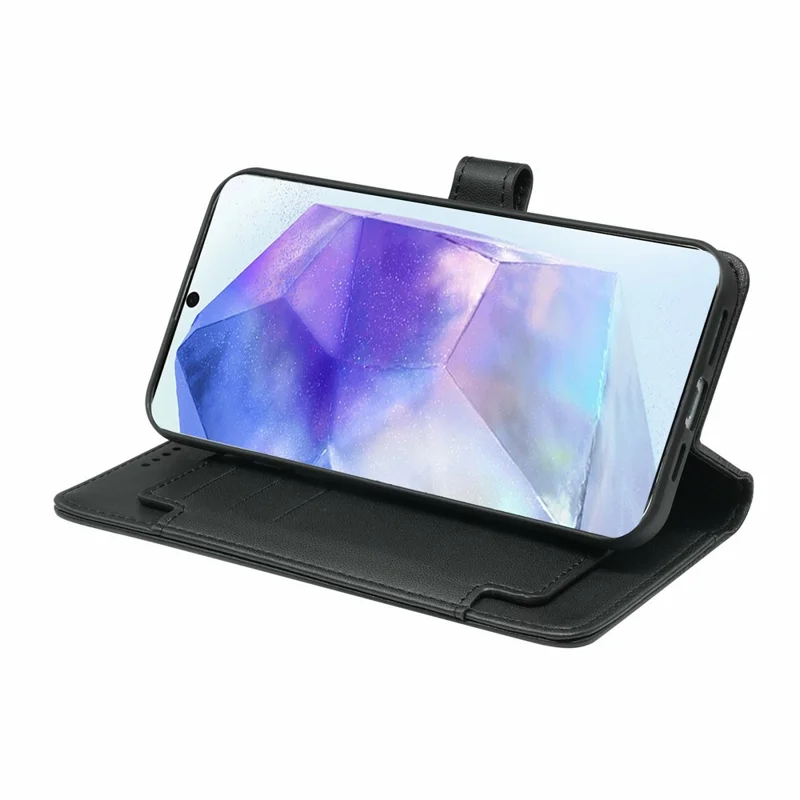For Samsung Galaxy A16 5G / A16 4G Case with 9 Card Slots PU Leather Stand Phone Cover - Black