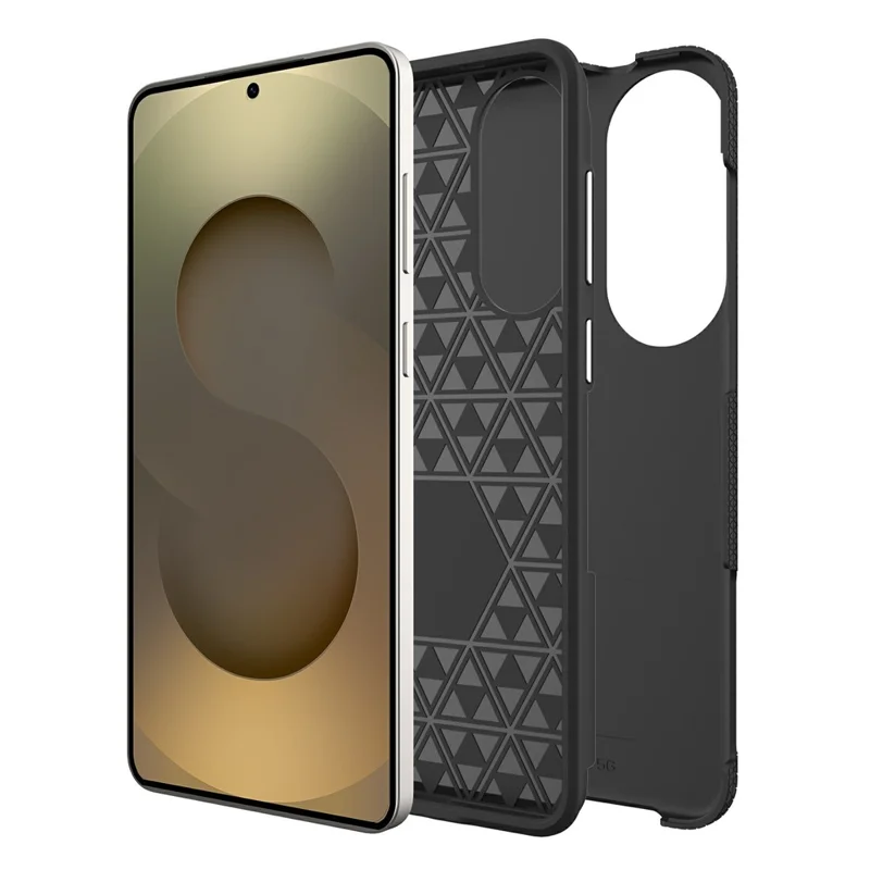 For Samsung Galaxy S25 Edge Case TPU + PC Four Corner Anti-Drop Phone Cover - Black