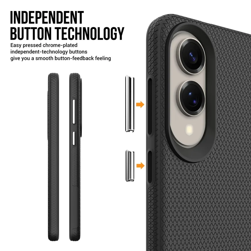 For Samsung Galaxy S25 Edge Case TPU + PC Four Corner Anti-Drop Phone Cover - Black