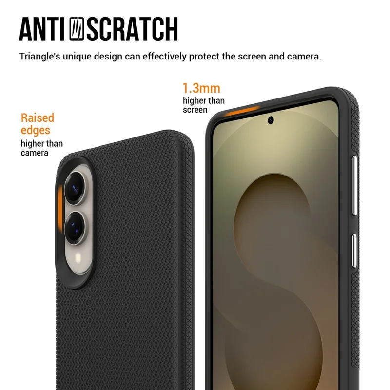 For Samsung Galaxy S25 Edge Case TPU + PC Four Corner Anti-Drop Phone Cover - Black