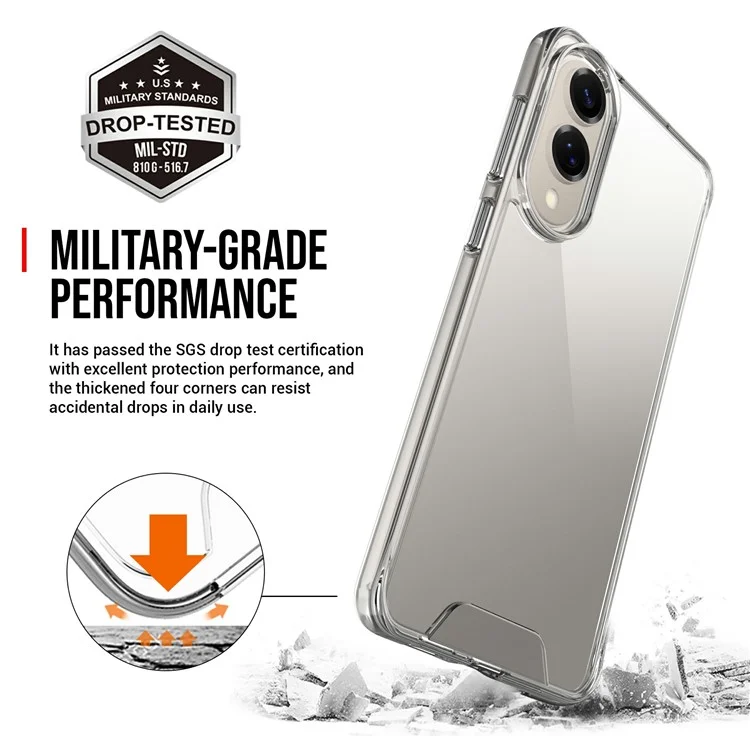 For Samsung Galaxy S25 Edge Case TPU Frame Clear PC Back Phone Cover