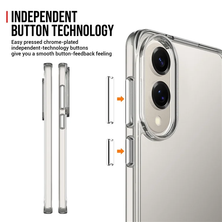 For Samsung Galaxy S25 Edge Case TPU Frame Clear PC Back Phone Cover