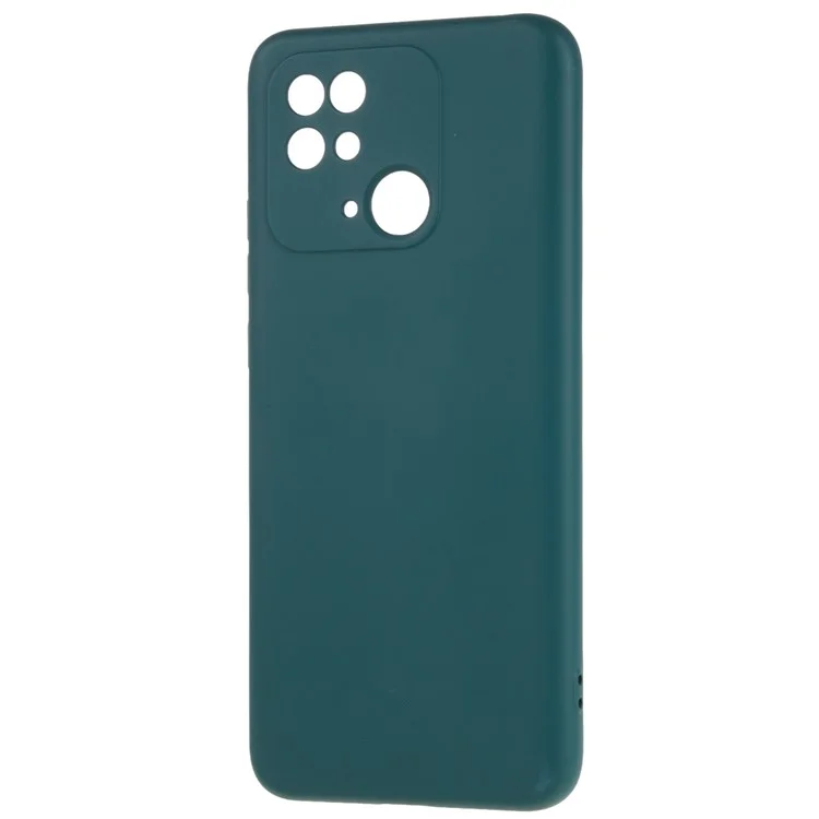 Funda de TPU de 2.0 mm de grosor para Xiaomi Redmi 10C 4G, funda protectora de silicona líquida con textura de borde curvo - Verde Medianoche