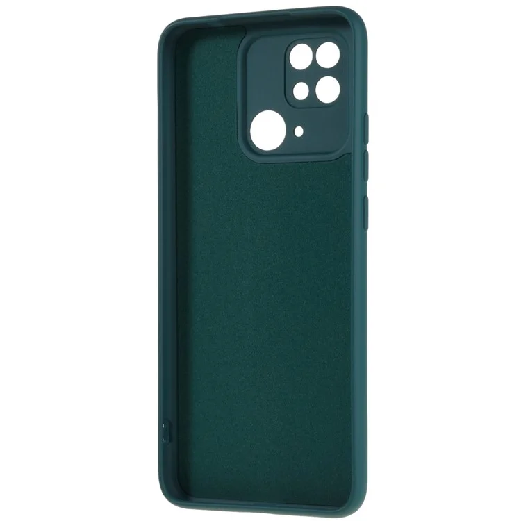 Funda de TPU de 2.0 mm de grosor para Xiaomi Redmi 10C 4G, funda protectora de silicona líquida con textura de borde curvo - Verde Medianoche