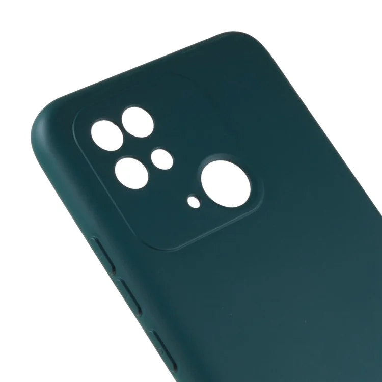 Funda de TPU de 2.0 mm de grosor para Xiaomi Redmi 10C 4G, funda protectora de silicona líquida con textura de borde curvo - Verde Medianoche