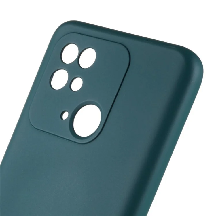 Funda de TPU de 2.0 mm de grosor para Xiaomi Redmi 10C 4G, funda protectora de silicona líquida con textura de borde curvo - Verde Medianoche