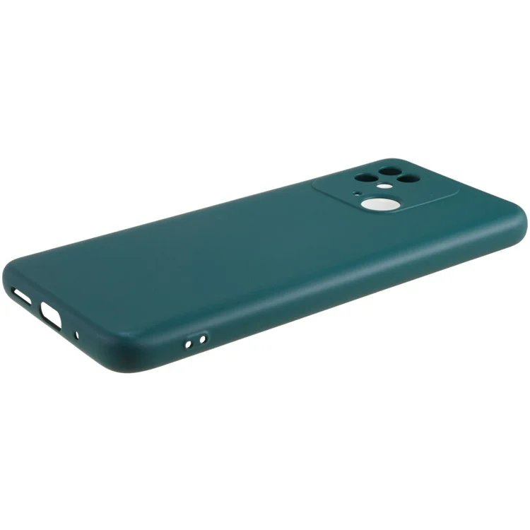 Funda de TPU de 2.0 mm de grosor para Xiaomi Redmi 10C 4G, funda protectora de silicona líquida con textura de borde curvo - Verde Medianoche