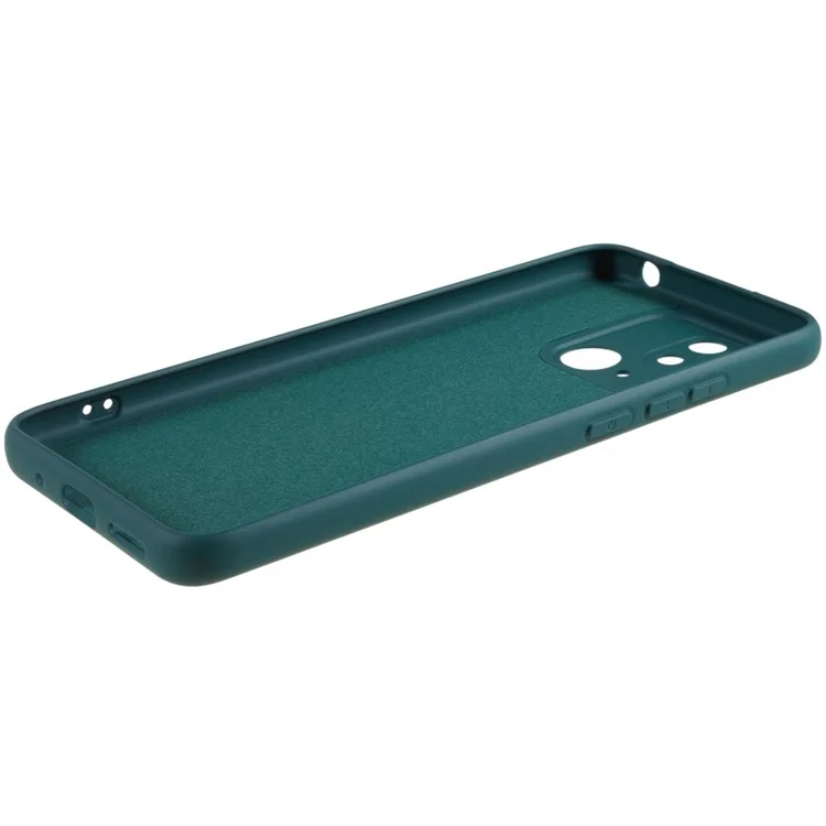 Funda de TPU de 2.0 mm de grosor para Xiaomi Redmi 10C 4G, funda protectora de silicona líquida con textura de borde curvo - Verde Medianoche