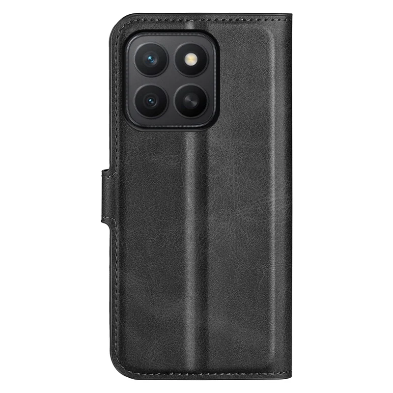 For Honor X8c 4G Stand Case Anti-Scratch Calf Texture Leather Phone Cover - Black
