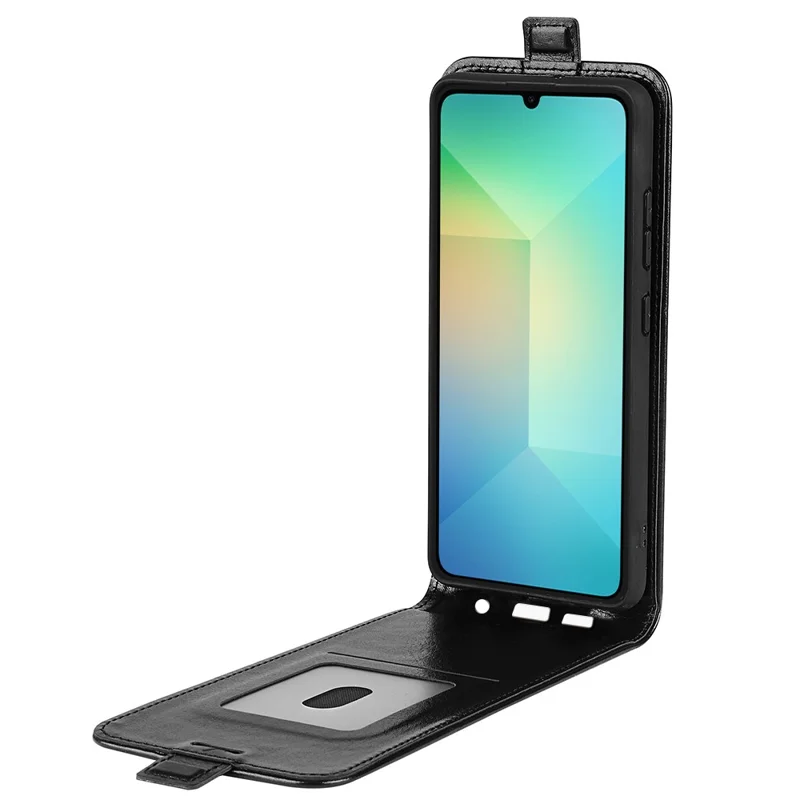 Per Samsung Galaxy A06 5G Custodia con slot per schede Flip verticale in pelle Custodia per telefono - Nero