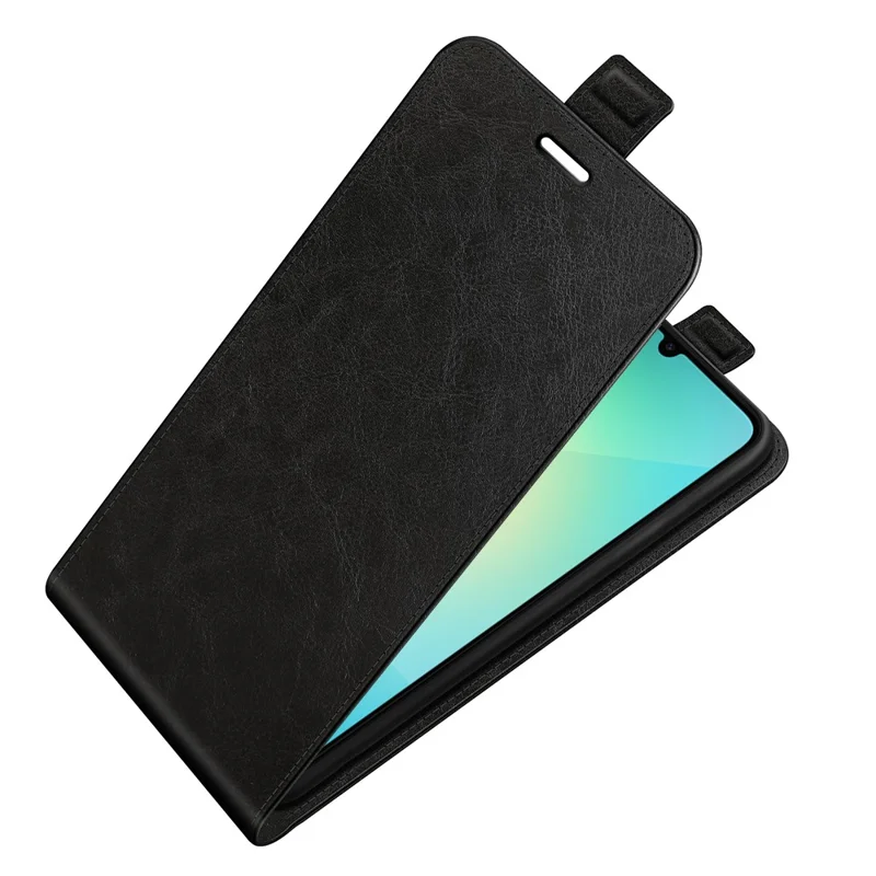 Per Samsung Galaxy A06 5G Custodia con slot per schede Flip verticale in pelle Custodia per telefono - Nero