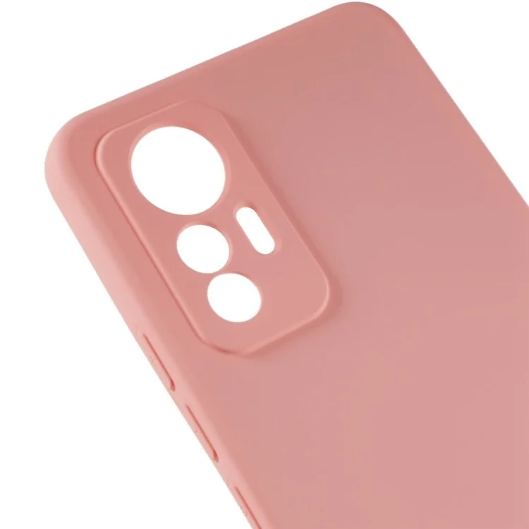 Для Xiaomi 12 Lite 5G Arc Edge TPU Back Case 2.0 мм Толщина Текстура жидкого силикона Защитная крышка - Розовый