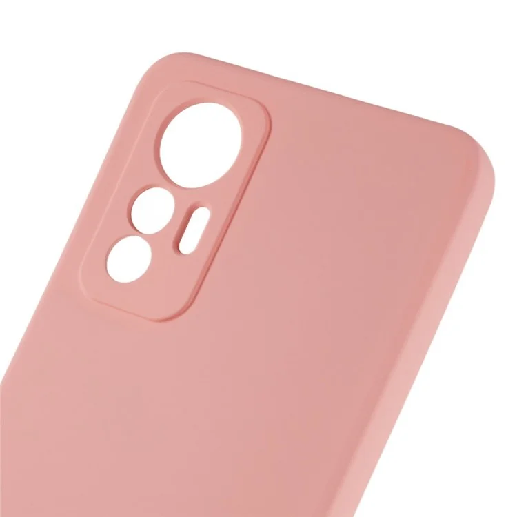 Для Xiaomi 12 Lite 5G Arc Edge TPU Back Case 2.0 мм Толщина Текстура жидкого силикона Защитная крышка - Розовый