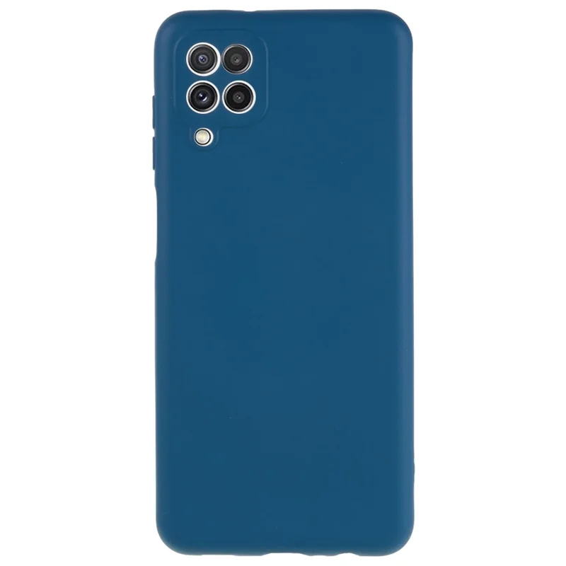 For Samsung Galaxy A12 / M12 / A12 Nacho 4G Liquid Silicone Texture Cellphone Drop-proof Cover 2.0mm Thick Arc Edge TPU Case - Blue