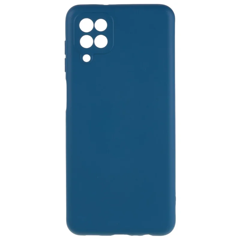 For Samsung Galaxy A12 / M12 / A12 Nacho 4G Liquid Silicone Texture Cellphone Drop-proof Cover 2.0mm Thick Arc Edge TPU Case - Blue