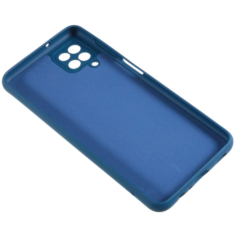 For Samsung Galaxy A12 / M12 / A12 Nacho 4G Liquid Silicone Texture Cellphone Drop-proof Cover 2.0mm Thick Arc Edge TPU Case - Blue