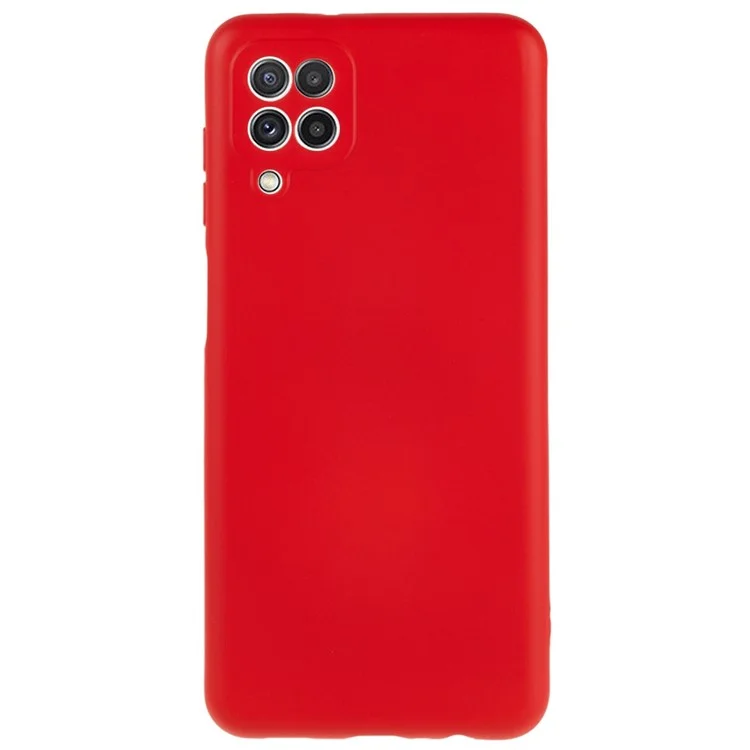 Für Samsung Galaxy A12 / M12 / A12 Nacho 4G Flüssiges Silikon Textur Handy Sturzsichere Hülle 2.0mm Dicke Arc Kante TPU Hülle - Rot