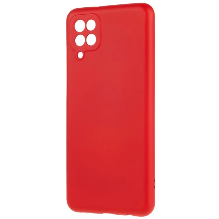 Für Samsung Galaxy A12 / M12 / A12 Nacho 4G Flüssiges Silikon Textur Handy Sturzsichere Hülle 2.0mm Dicke Arc Kante TPU Hülle - Rot