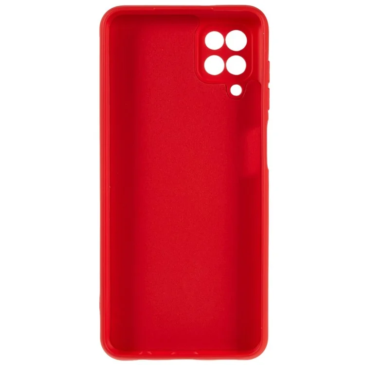 Für Samsung Galaxy A12 / M12 / A12 Nacho 4G Flüssiges Silikon Textur Handy Sturzsichere Hülle 2.0mm Dicke Arc Kante TPU Hülle - Rot