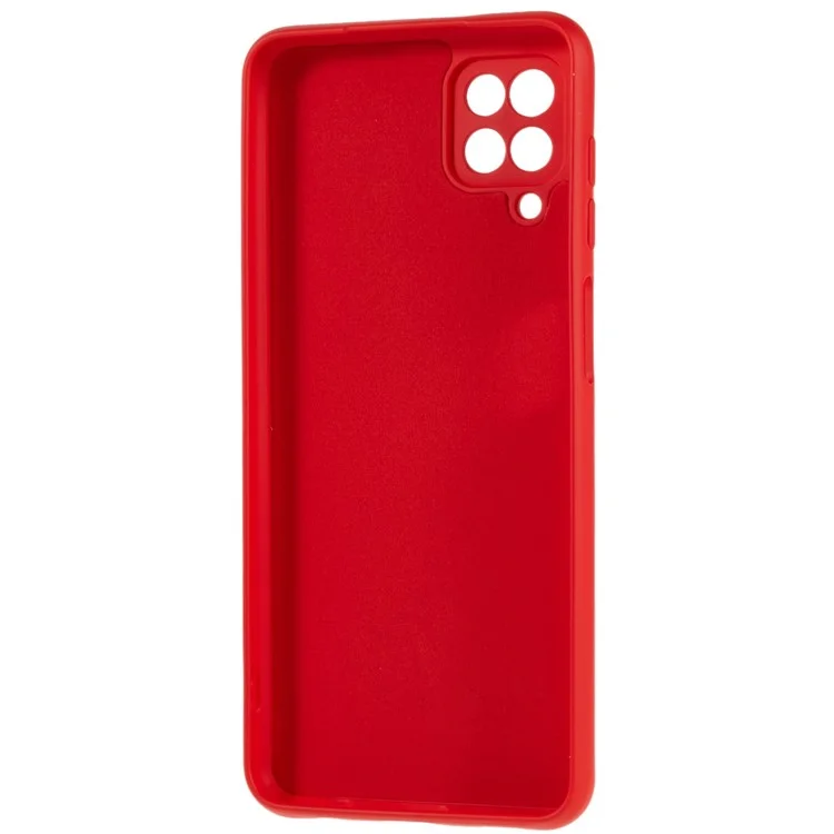 Für Samsung Galaxy A12 / M12 / A12 Nacho 4G Flüssiges Silikon Textur Handy Sturzsichere Hülle 2.0mm Dicke Arc Kante TPU Hülle - Rot
