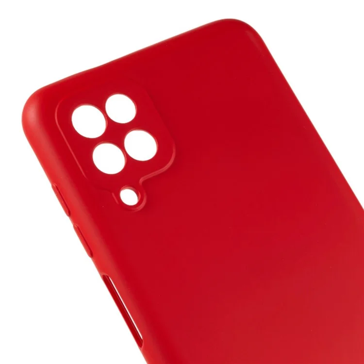 Für Samsung Galaxy A12 / M12 / A12 Nacho 4G Flüssiges Silikon Textur Handy Sturzsichere Hülle 2.0mm Dicke Arc Kante TPU Hülle - Rot